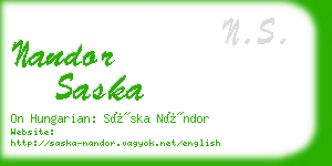 nandor saska business card